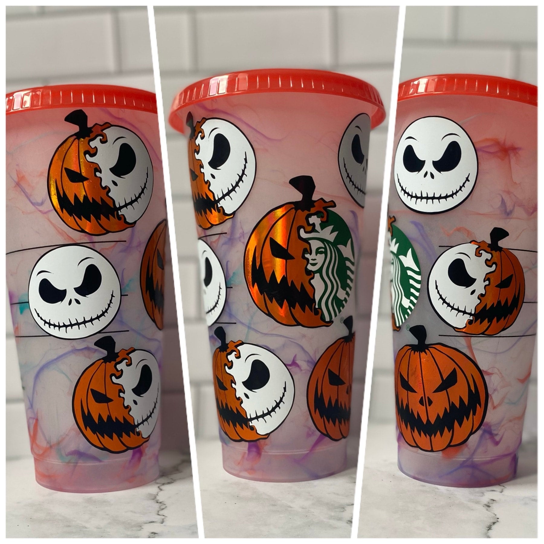 Jack Skellington Starbucks Cup Tumbler, Handmade, Nightmare Before  Christmas